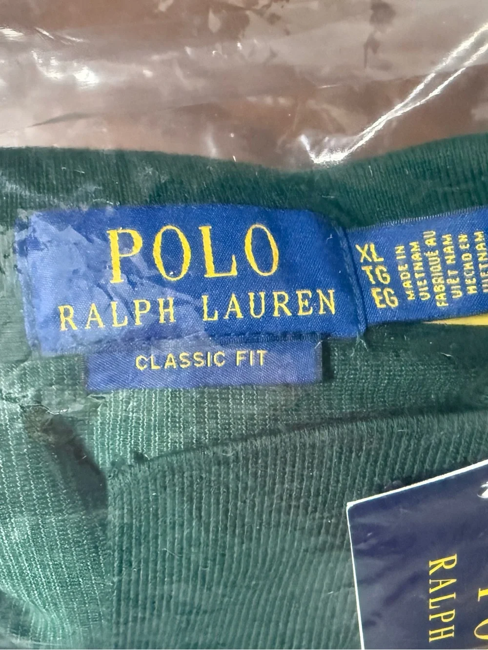 Polo Ralph Lauren Classic Fit Knit Corduroy Polo Shirt in College Green Size XL